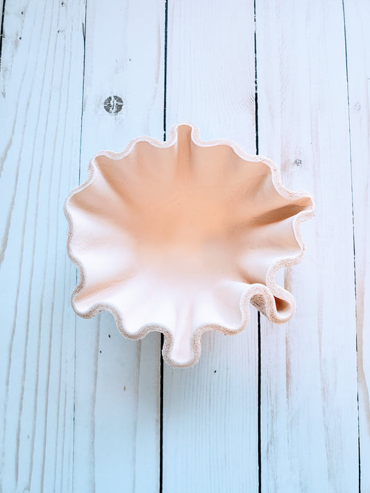 Natural leather bowl. Made in Los Angeles,California