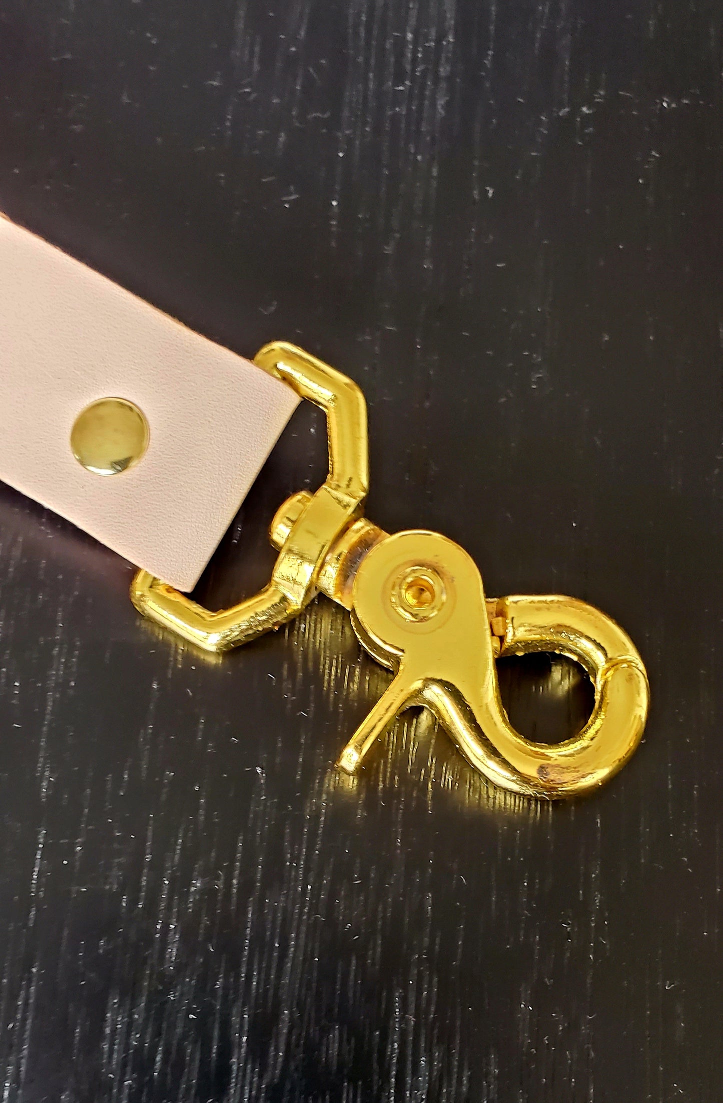 Leather & Brass Keychain with a hook. Made in Los Angeles, California