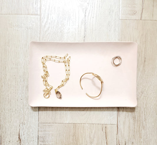 Natural color leather tray. Made in Los Angeles,California