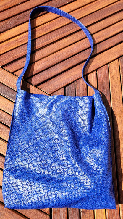 Royal blue hobo bag with double inside pockets made in Los Angeles california