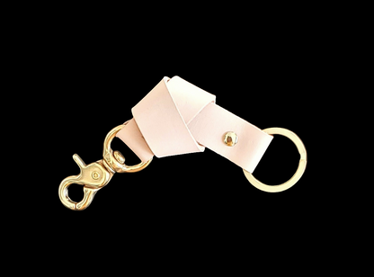 Leather Keychain with brass made in LA