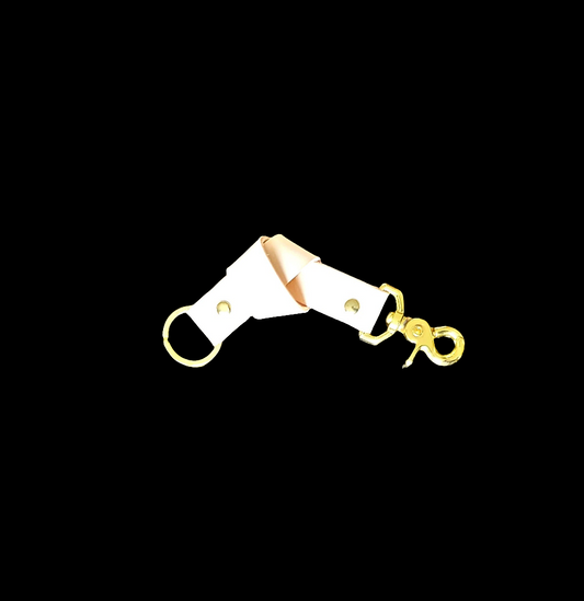 Natural leather Keychain with brass made in LA