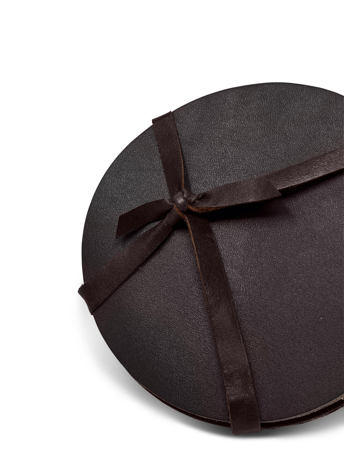 Made in Los Angeles  brown leather coasters 