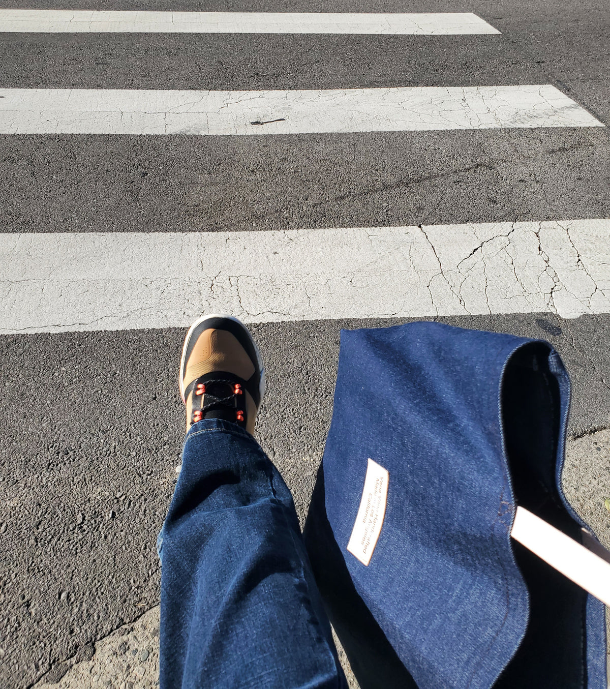 Denim tote bag  made in Los Angeles California 