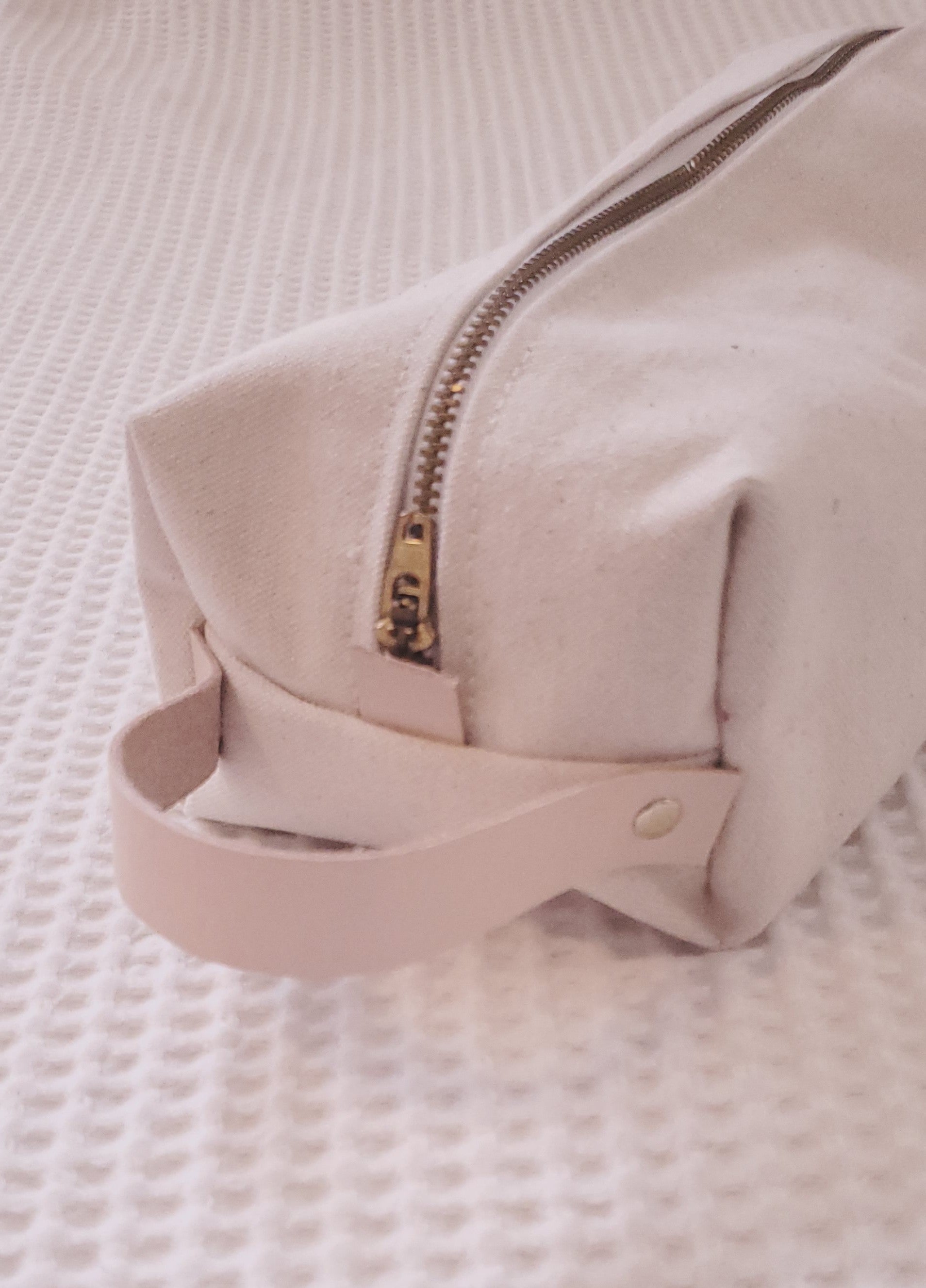 Canvas & leather dopp kit & travel bag. Made in Los Angeles California 