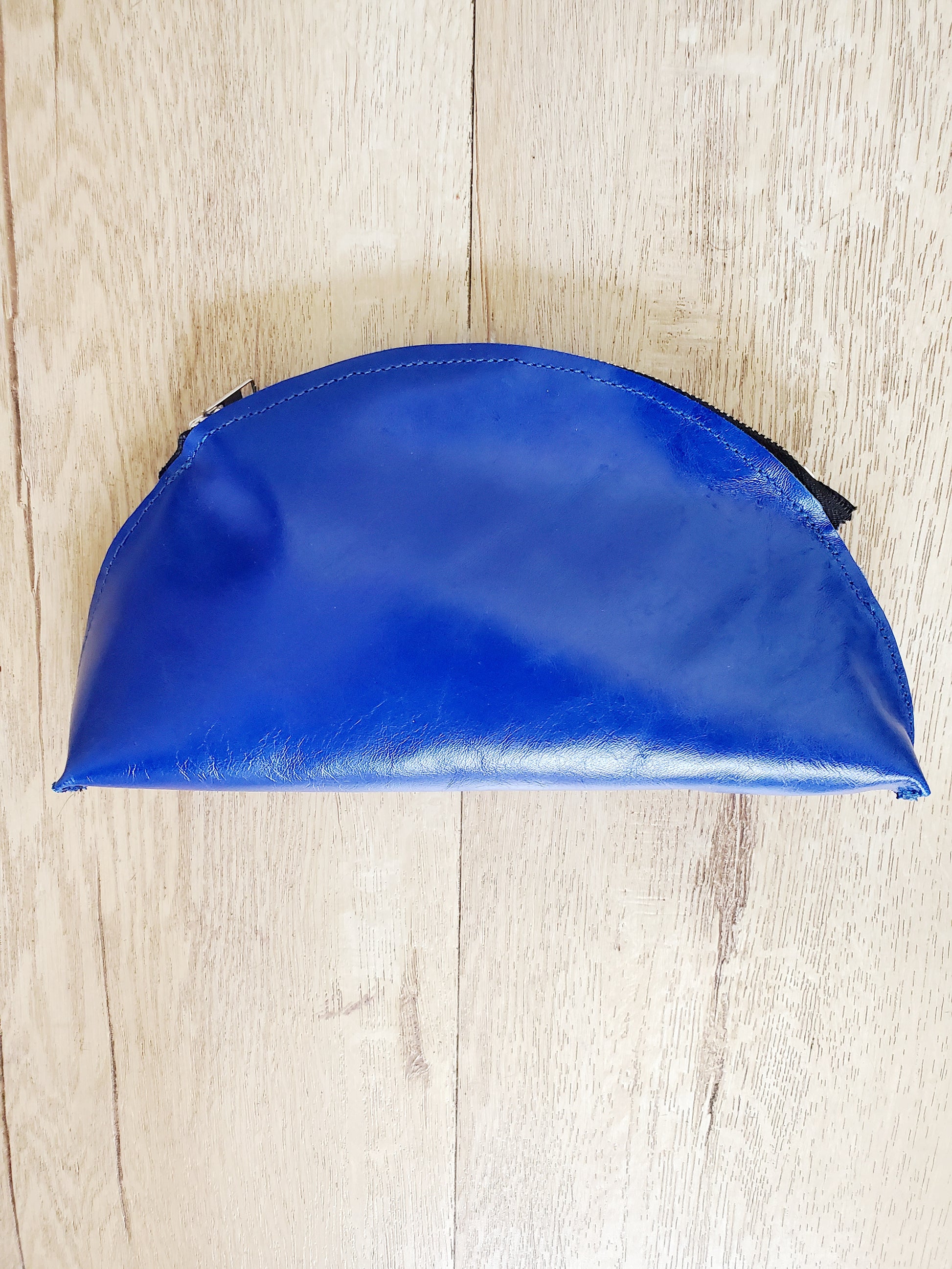 Royal blue leather essentials bag