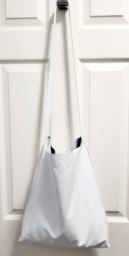 White leather crossbody bag made in LA